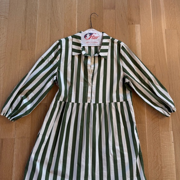 Rachel Zoe Green and White Striped Midi Dress - Picture 3 of 7